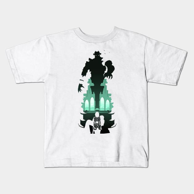 Shadow of the Colossus - Malus silhouette Kids T-Shirt by Mandos92